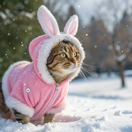 Pet Cat Clothes Mascotas Costume Clothes For Pet Hoodies Cute Rabbit Cat Clothing Puppy Fleece Warm Pet Cat Jacket