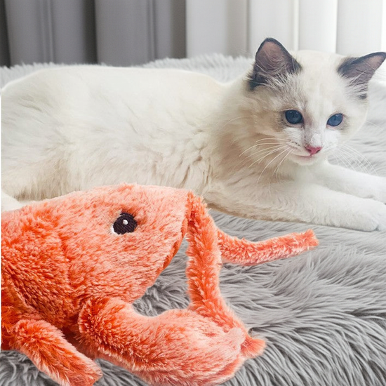 Pet Toys Electric Jumping Shrimp USB Charging Simulation Lobster Funny Cat Plush Pets Toy